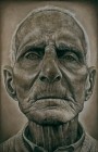 Il volto del grande nonno 3 tecnica mista su tavola 172x112 2004