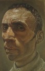 L�uomo che aveva ombre crudeli olio su tavola 110x70 2004