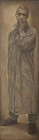 L�uomo con la mano sul volto olio su tavola 180x50 2002-2003