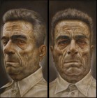 Volto di uomo (diptych) olio su tavola 114x112 2009