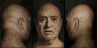 Testa Nuda (triptych) olio, tempera, matita e pastello su tavola 240x160 each 2010-2011