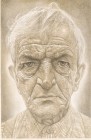 Grande volto di uomo 1 (studio) disegno e tempera su carta 41,5x27,5 2006